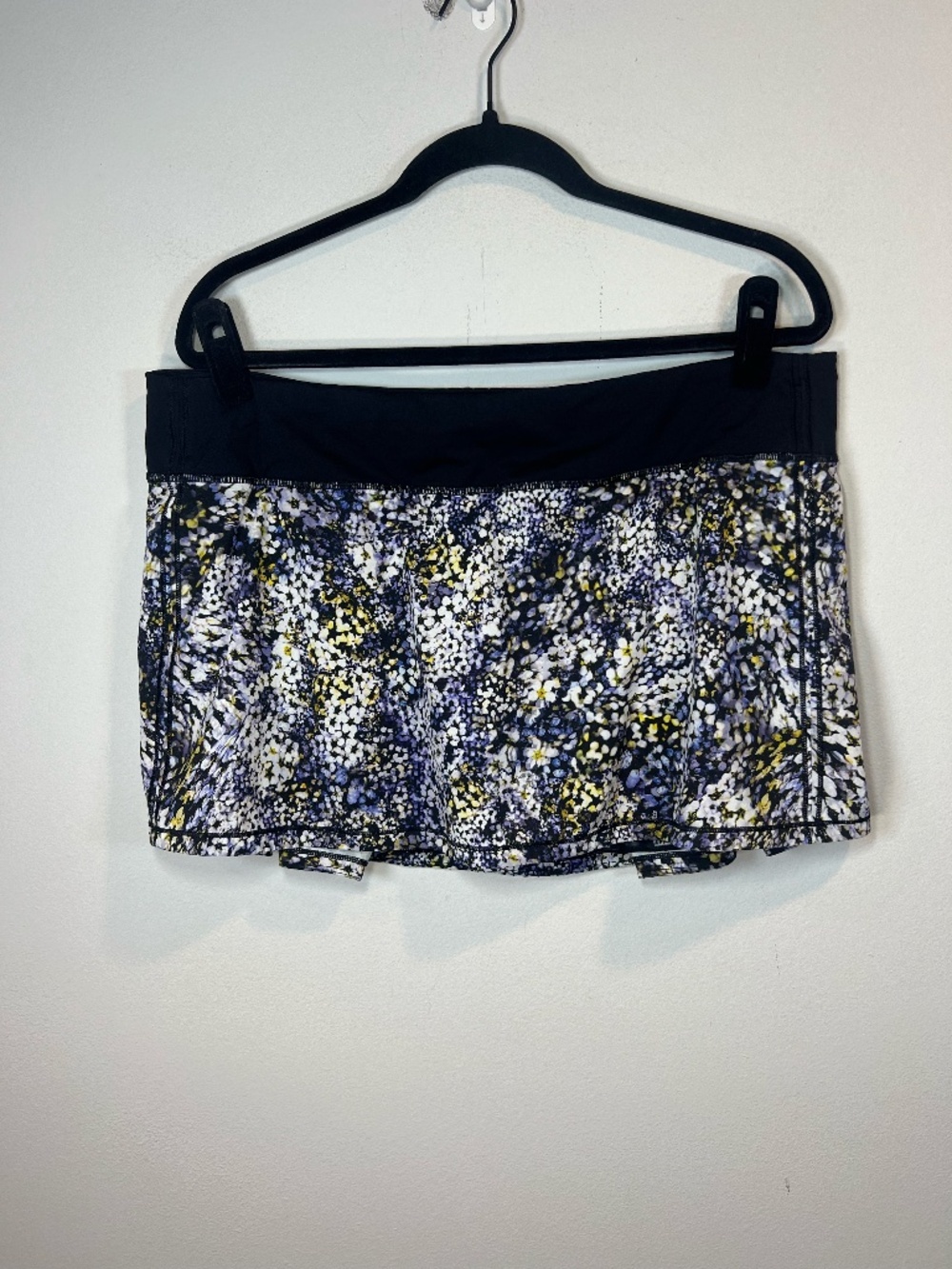 Lululemon Pace Rival Skirt Skort Floral Metropolis Multi Black Zip Pocket Sz 14 - Picture 2 of 14